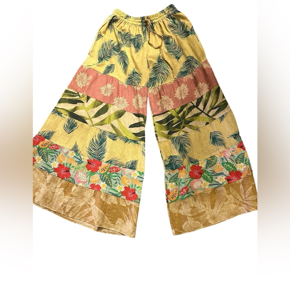 NWT. Sacred Threads Patchwork Pants S/M. 223607. BL/RD 14 - Picture 1 of 2
